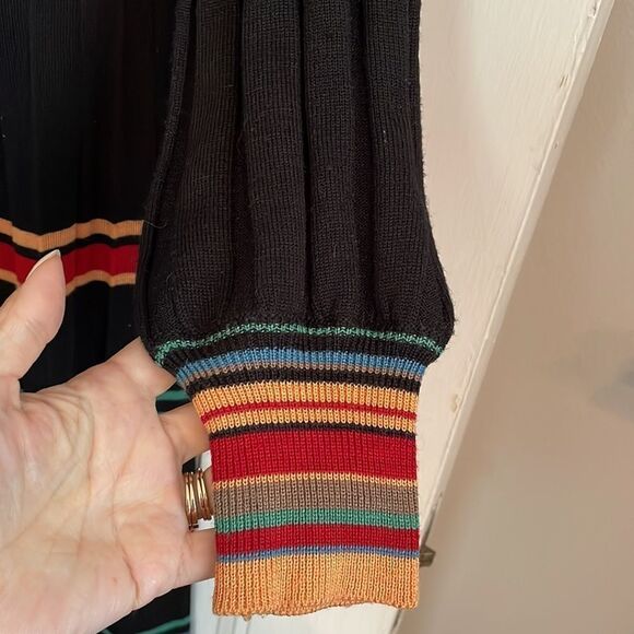 Amazing 70s Vtg Roncelli knit multi colored striped sweater dress - Picture 5 of 12
